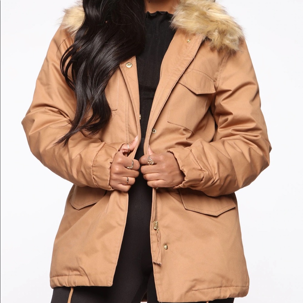 Fashion Nova Anorack Jacket Faux Fur Collar
